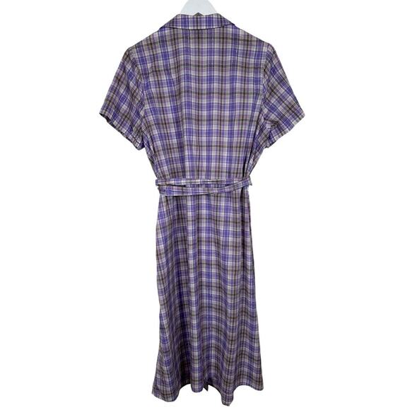ModCloth Plaid To Know You Shirt Dress Plus Size 1X Purple Lavender - Picture 8 of 16